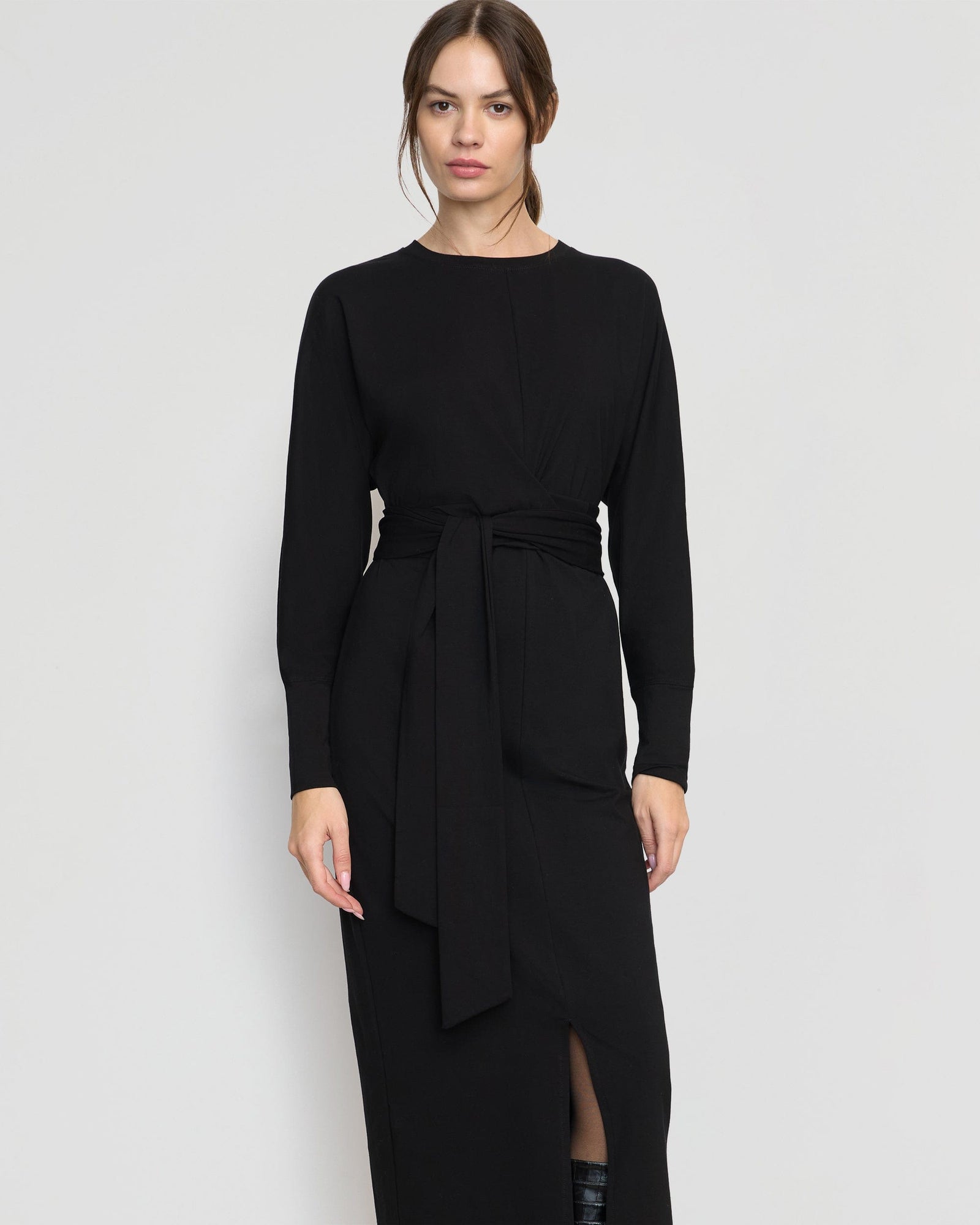 Wei Tie-Front Organic Cotton Dress | Black