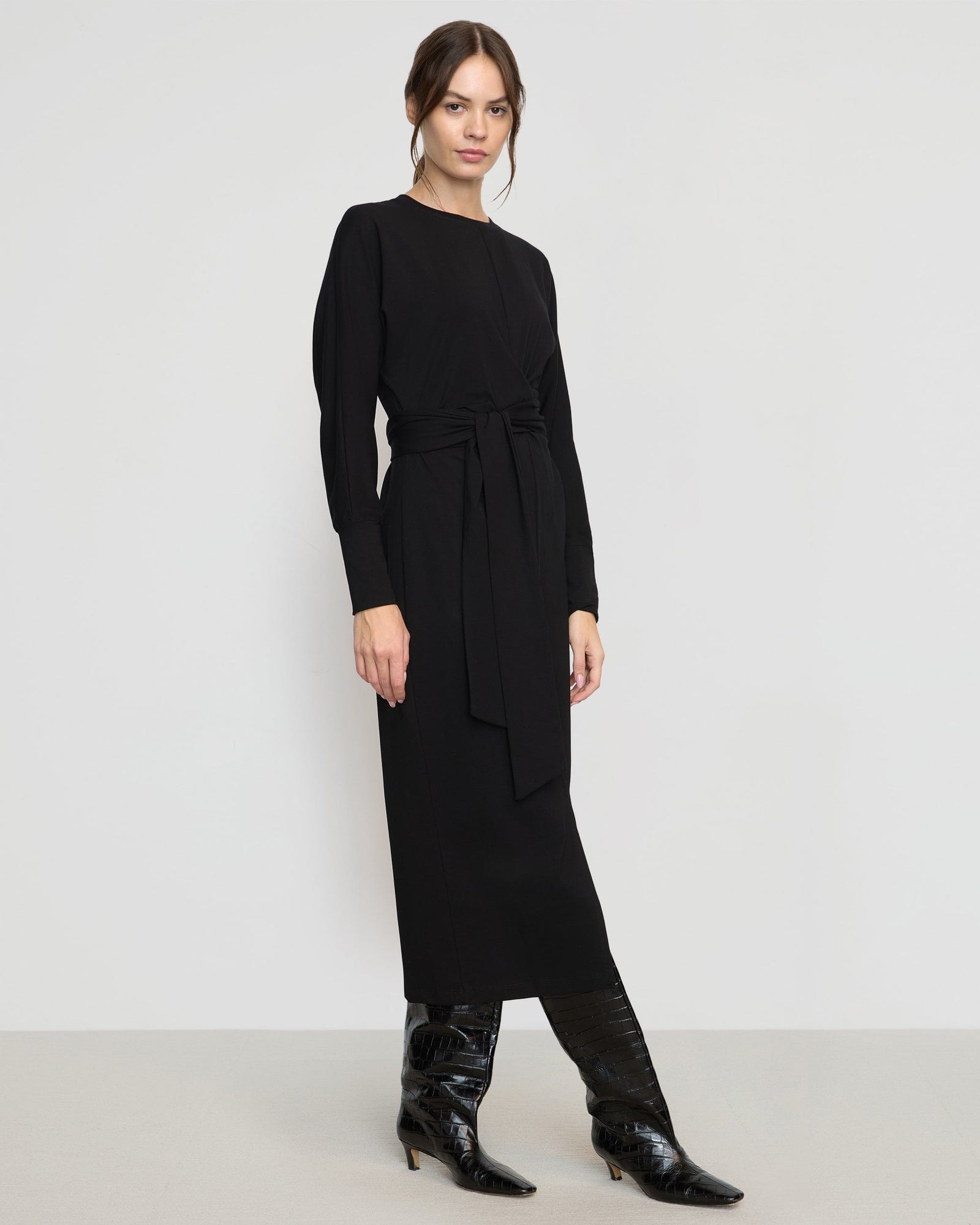 Wei Tie-Front Organic Cotton Dress | Black