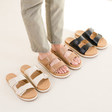 Womens | Ella Flatform Slide | Almond