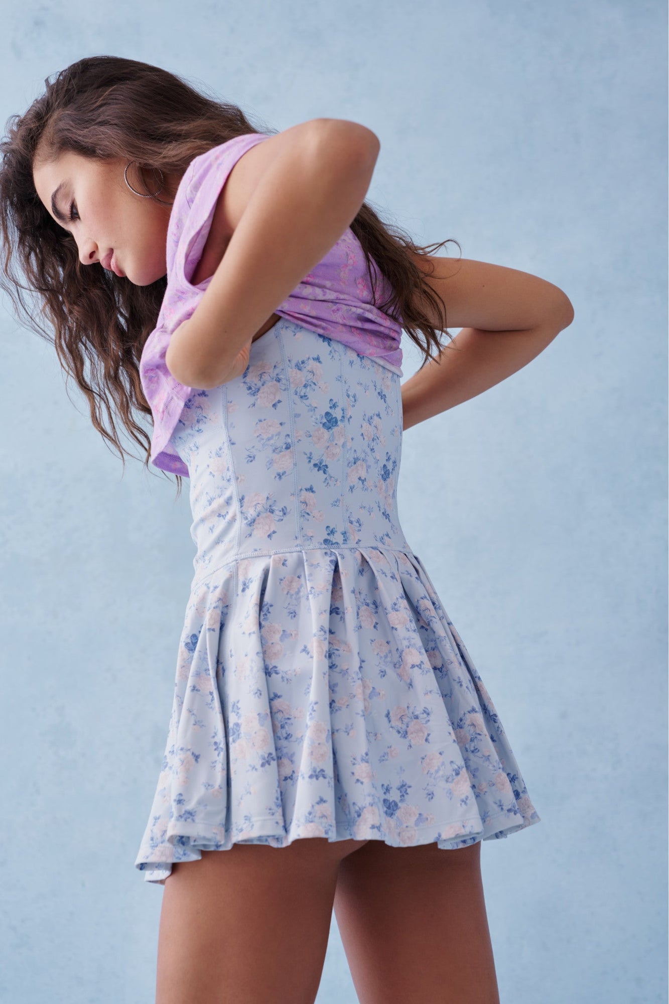 Hubert Floral Active Dress | Whisper Blue