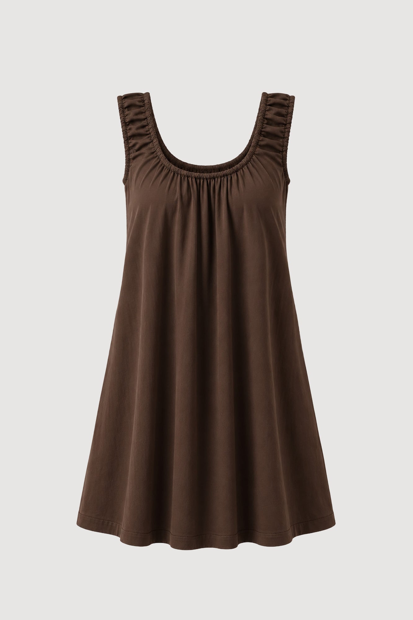 Aya | Winnie Organic Cotton U-Neck Mini Dress - Flat