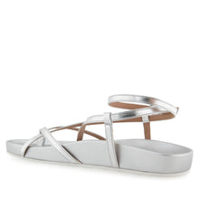 Leera Sandal Footbed | Silver Metallic Faux Leather
