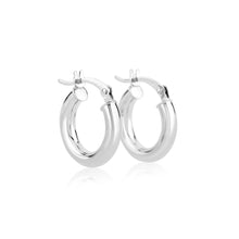 Pair | Tiny Hollow Hoop Earrings | 14K White Gold
