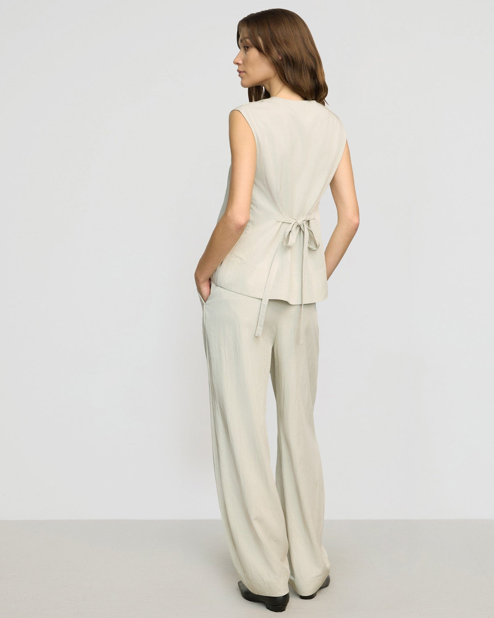 Yan Wide Barrel-Leg Pant | Natural