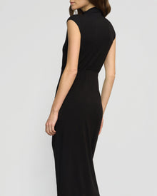 Renee | Yimei Mock-Neck Side-Slit Dress in Size Small