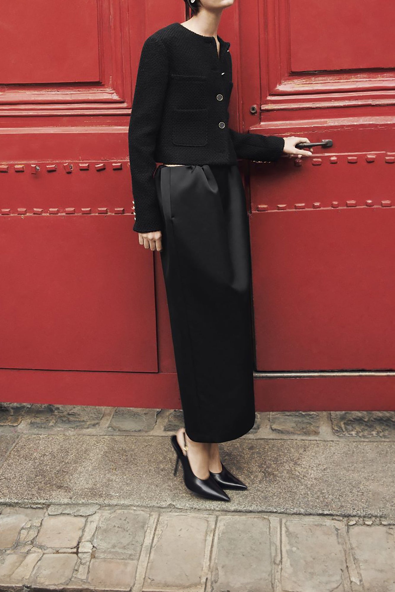 Larroudé x Altuzarra Pump Leather | Black
