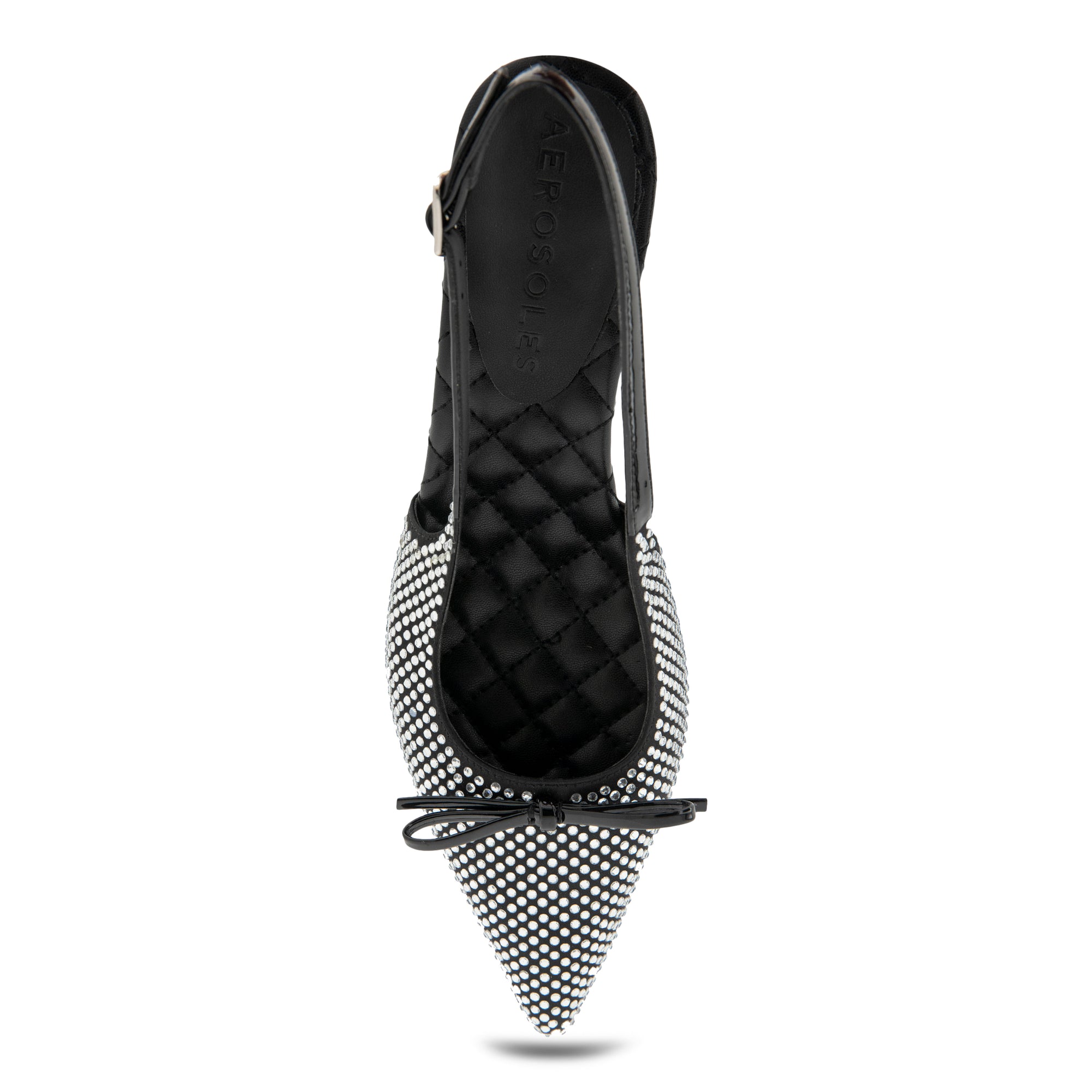 Janice Dress Slingback | Black Satin Satin