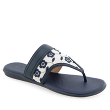 Illia Sandal Flat | Natural/Navy Floral