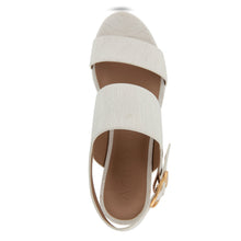 Camera Sandal Platform | White Crackled Leather