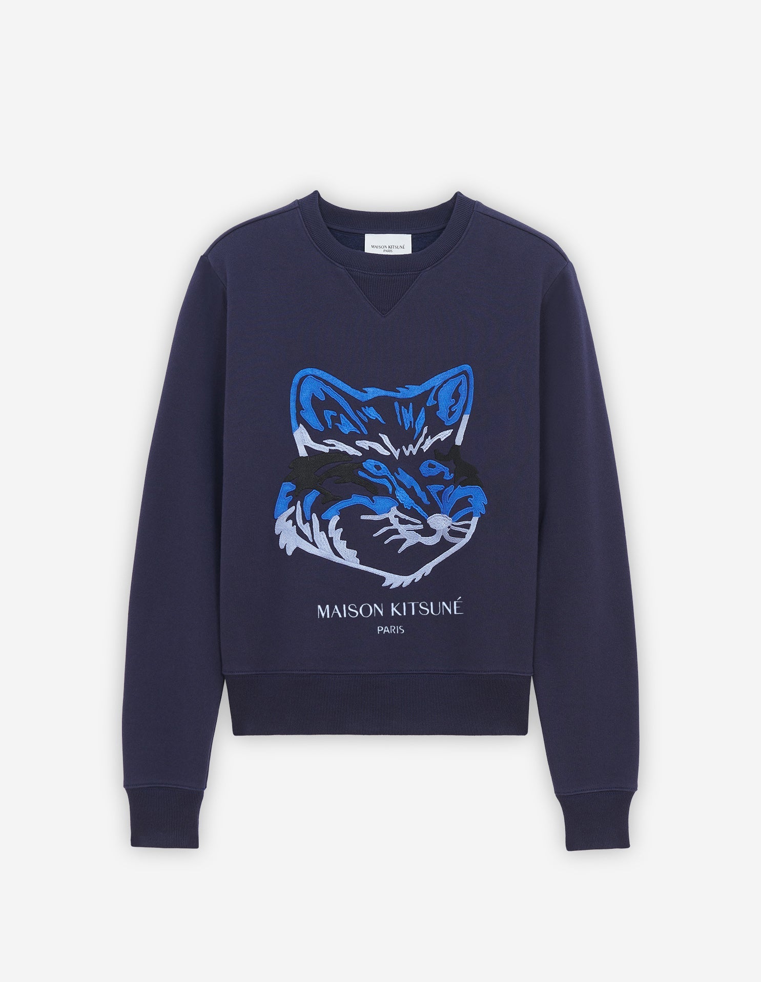 Big Fox Embroidery Regular Sweatshirt - Blue Navy